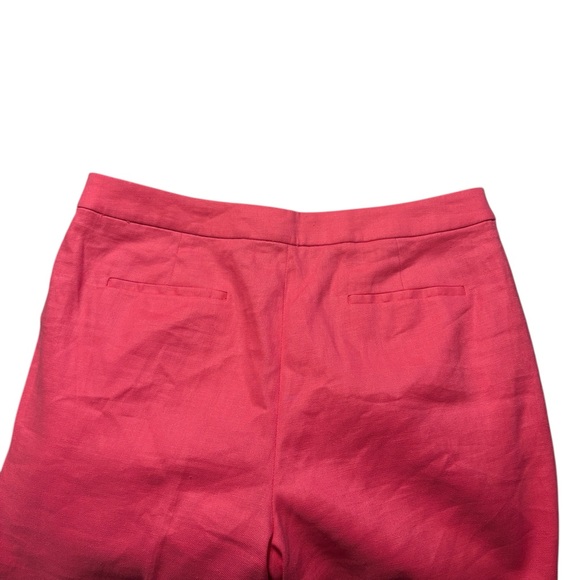 J. Crew Kate Linen Blend Straight Leg Pants Size 14 Tall Pink Office Vacation - Picture 9 of 11